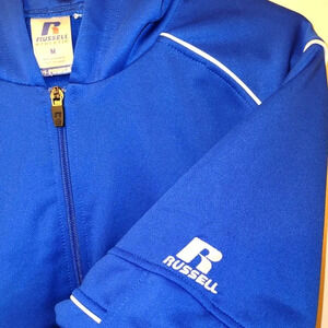 Vintage Russell Athletic Warm Up/Starter hooded short sleeve jacket